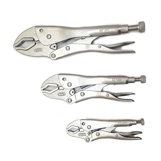 PL5710S 5 Inch, 7 Inch & 10 Inch Vise Grip Curved Jaw & Nose Locking Plier Set
