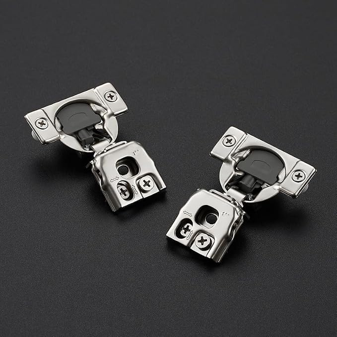 10 Pack 5 Pair 1 inch Overlay Soft Close Hinges for Kitchen Cabinet Hinges Satin Nickel Hidden Hinges Stainless Steel Concealed Hinge self Closing