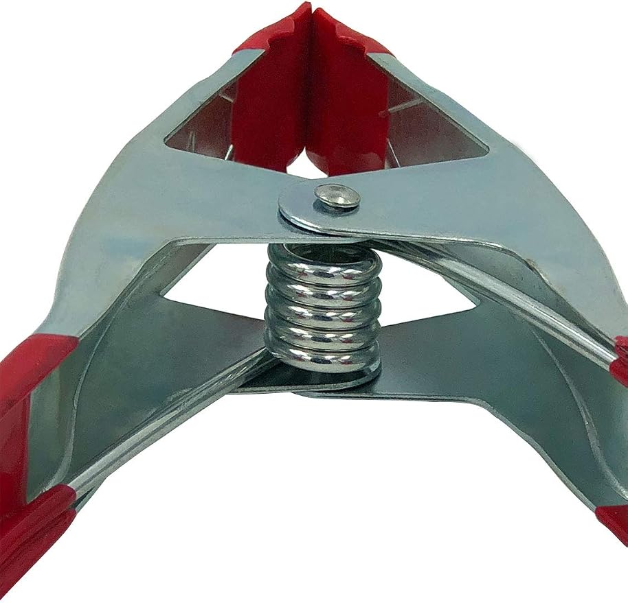 Set of 12-9-Inch Metal Spring Clamp with Red Tip