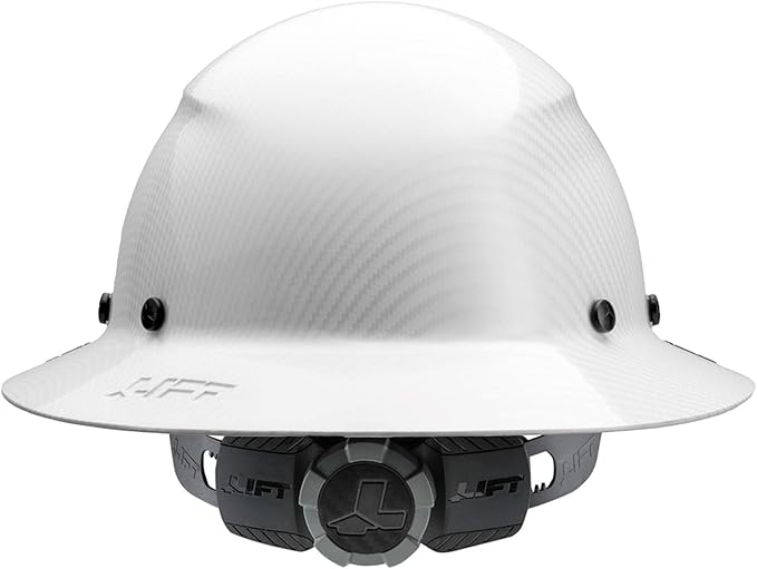 LIFT SAFETY Dax Fiber Resin Full Brim Safety Helmet/Hard Hat | 6 Point Suspension for Comfort & Impact Protection