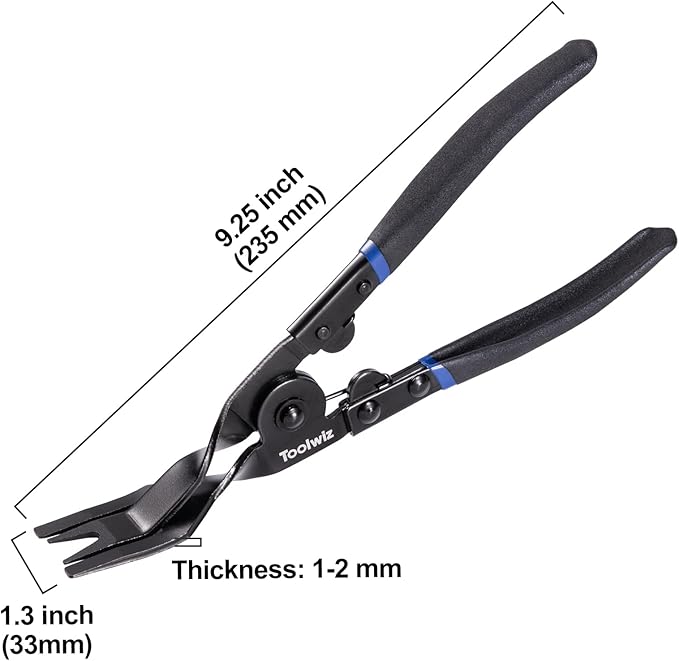 Toolwiz Panel Removal Tool Universal Auto Door Car Upholstery Trim Clip Removal Plier - Car Interior Clip Fastener Panel Pliers Automotive Prevents Damage to Trim Vehicle Dash Radio Audio Installer