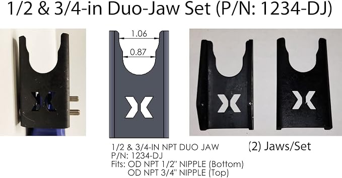 QC-Mate by XBoom Coupler (1/2" & 3/4" Duo-Jaw Set, 12” QC-Mate Clamp)