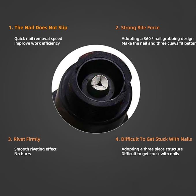 Cordless Electric Rivet Gun Adapter Kit, 1/4 Inch Hex Shank Blind Rivet Nut Drill Adapter Converter Convert Drill to RivetInsert Nut Tool Kit（Black）
