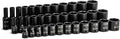 Capri Tools 3/8 in. Drive Shallow, Semi-Deep and Deep Impact Socket Set, SAE, 5/16 to 1 in, 36-Piece