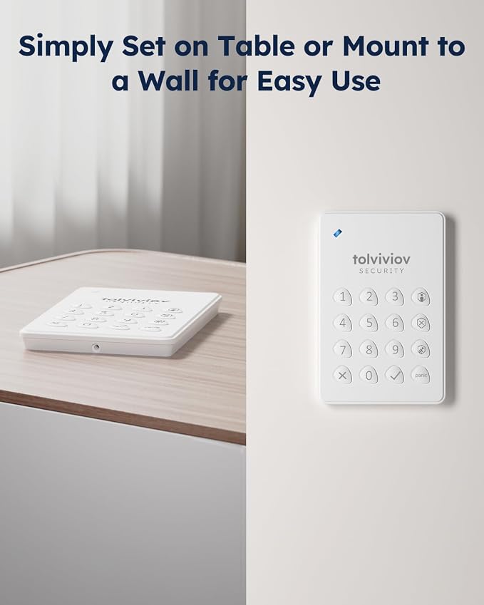 tolviviov Alarm System for Home Security, Door Alarm Systems, App Alerts, 15Piece Kit, No Monthly fee, WiFi Alarm, Door Window Motion Sensor, for Home Security and Kids Safety