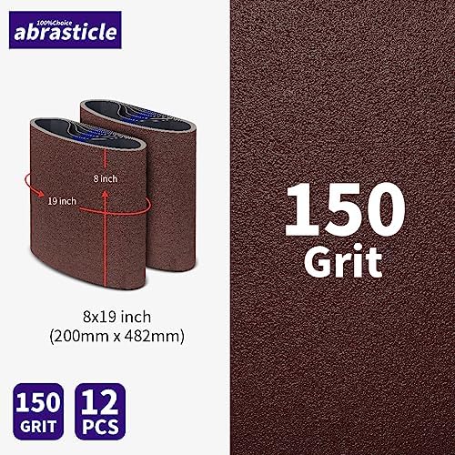 12 Packs 8 x 19 inch 150 Grit Cloth Floor Sanding Belts Ideal for Sanding Commercial and Residential Flooring