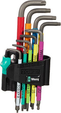 Wera 05024335001 967/9 TX BO Multicolour 1 L-key set for tamper-proof TORX® screws, BlackLaser, 9 pieces