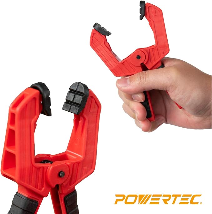POWERTEC 72208 Deluxe Quick Release Strap Clamp and Spring Clamps Set | Woodworking Frame Clamping Strap Holder with 10 Spring Clamps from 2" - 4"