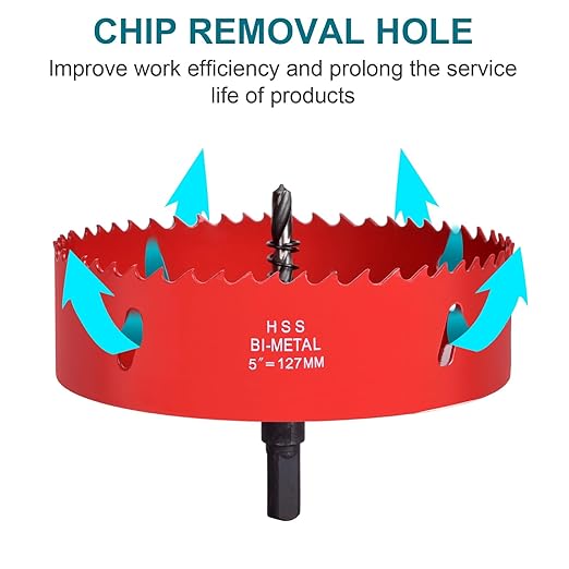 2-1/4Inch / 57mm Hole Saw for Wood, Plastic Board, Ceiling,Drywall, and Metal Sheet - HSS Bi-Metal Hole Cutter with Pilot Drill Bit