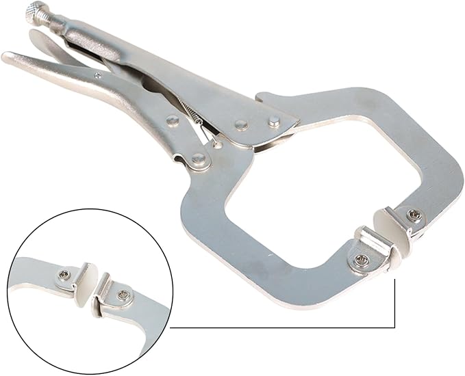 munirater 10-Pack Lock Pliers 11 Inch C-Clamp Lock Pliers with Swivel Pad Vise Jaws for Home Farm and Automotive