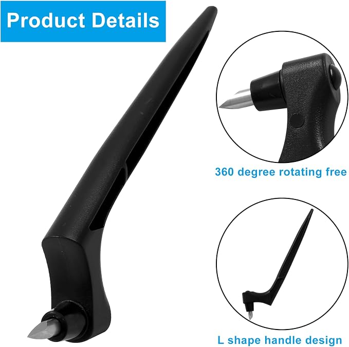 Craft Cutting Tools Pen, Craft Cutting Knives with 3 different 360 Degree Rotating Blades Stainless Steel Cutter Pen for Stencils Scrapbooks DIY Crafts (Black)