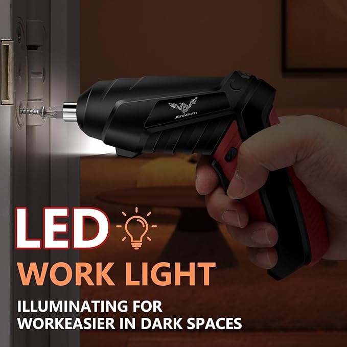 JENABOM Electric Screwdriver Cordless Rechargeable Small Drill Set 3.6V Li-ion 3.5Nm Max Torque Electric Rotatable with LED Light Screwdriver,14Pcs