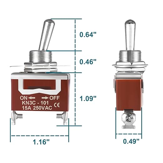 Toggle Switch 12v DC 30A, 5Pack 2Pin SPST ON Off Switch with Waterproof Boot Cap Cover for Auto Car Marine Boat.