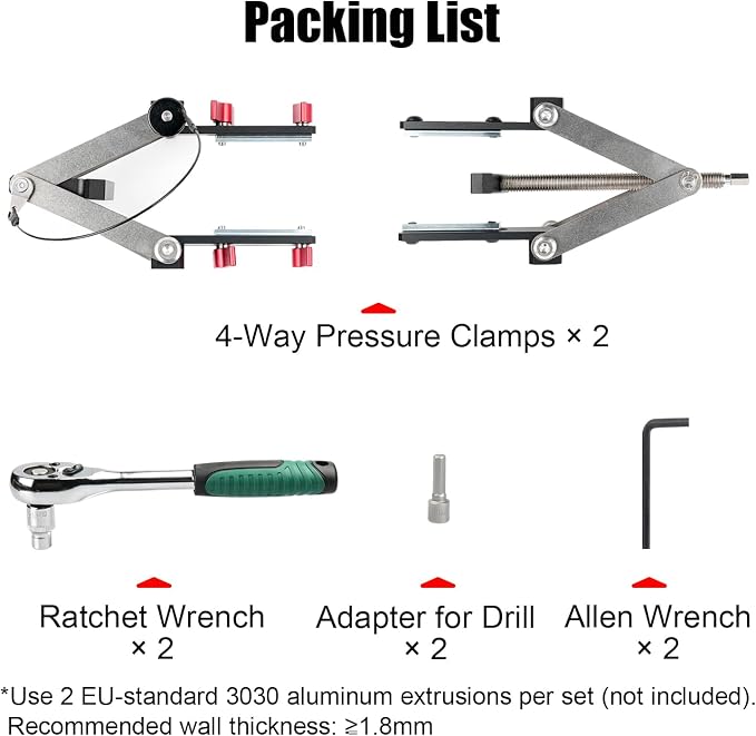 TOOLCOOL Panel Clamps 2 Pack 4 Way Pressure Clamps