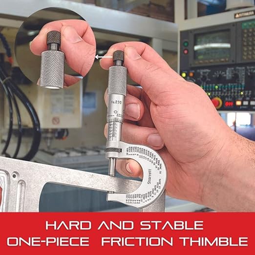 Starrett Outside Micrometer Set with One-Piece Friction Thimble, Satin Chrome Finish and Tapered Frame - Quick and Easy Adjustment, 0-3" Range, .0001" Graduations - ST436.1AXFLZ