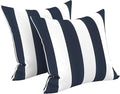 LVTXIII Outdoor Throw Pillows, Decorative Throw Pillows with Inserts, 20"x20" Square Pillows for Bed, Couch, Sofa and Patio Furniture, Set of 2, Cabana Navy