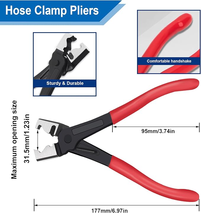 Tnisesm 81Pcs Spring Band Hose Clamps Assortment Kits with Hose Clamp Pliers Silicone Vacuum Hose Pipe Clamp 7mm 9mm 10mm 11mm 14mm 15mm 16mm 18mm Low Pressure Air Clip Clamp