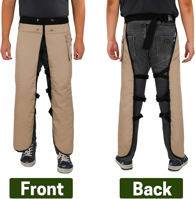 Chainsaw Chaps Apron 8-Layer Wrap for Men/Women Loggers Forest Workers Protective Chain Saw Pants Adjustable