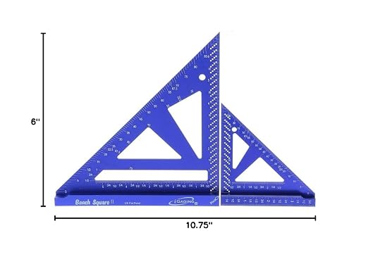 iGaging Bench Square 4" & 7" (Aluminum, Set), Tri Square Set, #36-BS-47-A