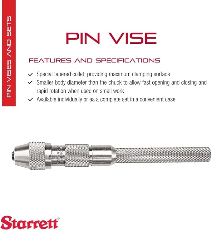 Starrett Pin Vise, .110 - .200" Range