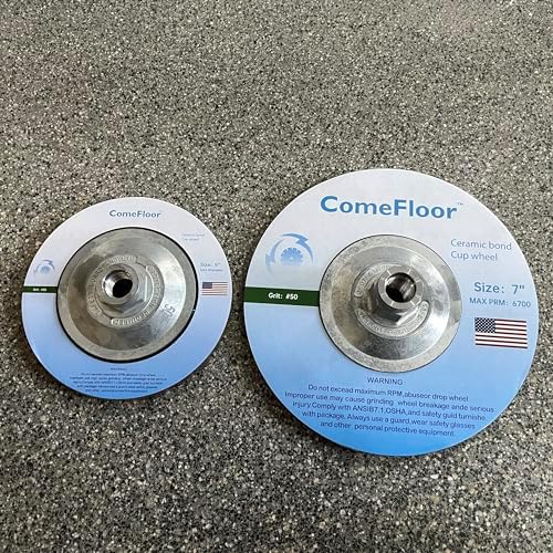 Concrete Grinding Wheel 5" Ceramic Diamond Cup Wheel for Floor Surface, 30# Dry Edge Polishing Discs Fits Angle Grinder, 5/8"-11
