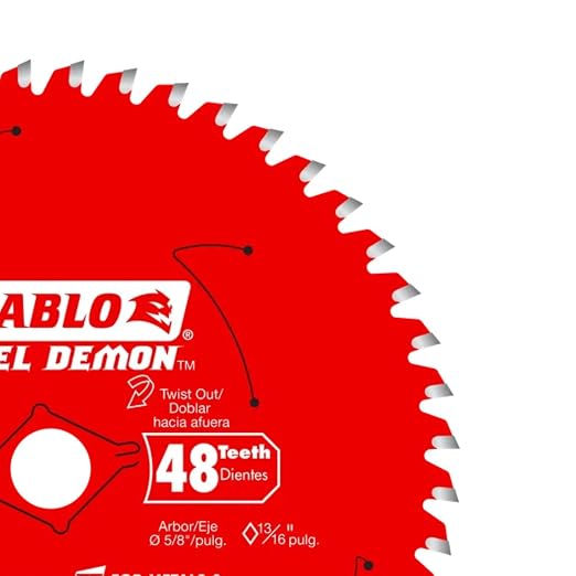 Diablo Steel Demon Cermet II Saw Blade for Metals and Stainless Steel - 6-1/2" Diameter, 48 TCG Teeth, 5/8" Arbor, .061" Kerf, 0° Hook Angle, 5800 Max RPM - D0648CFX