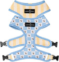 Lucy & Co. Reversible Dog Harness - Water-Repellent Neoprene, Dual-Print Design, Easy Swap Style, Adjustable Comfort Fit - Bumbling Around Reversible Harness - Large