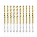 amoolo 3/16 Twist Drill Bit Set, 10Pcs Titanium HSS Hex Shank Impact Drill Bit Set for Metal, Steel, Wood, Plastic, Quick Change Design