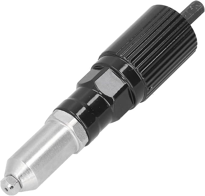 Electric Rivet Nut Gun Drill Adapter, Electric Rivet Gun Adapter Black Hex Shank Cordless Riveting Drills Adaptors for Door