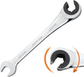 ironcube 12mm Brake Line Wrench Set: Metric Ratcheting Open-end for Nuts on Fuel, Brake or Air Conditioning Lines