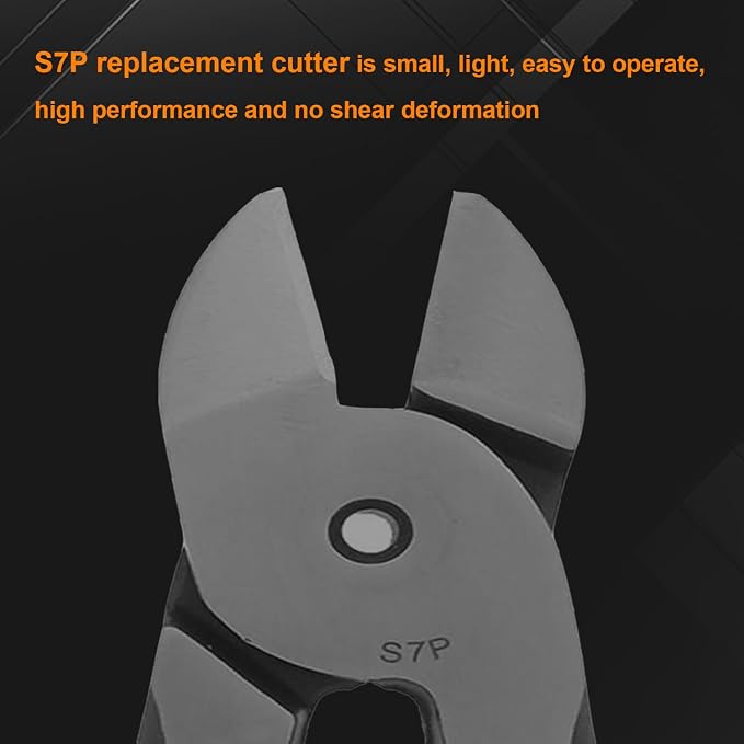 Pneumatic Air Nipper, Sharp S7P Cutter Head with Extra Replacement Blades, Diagonal Cutting Pliers for 3.3mm Copper Wire, 2.8mm Iron Metal Wire, Compatible with HS30 YM300 HS35P
