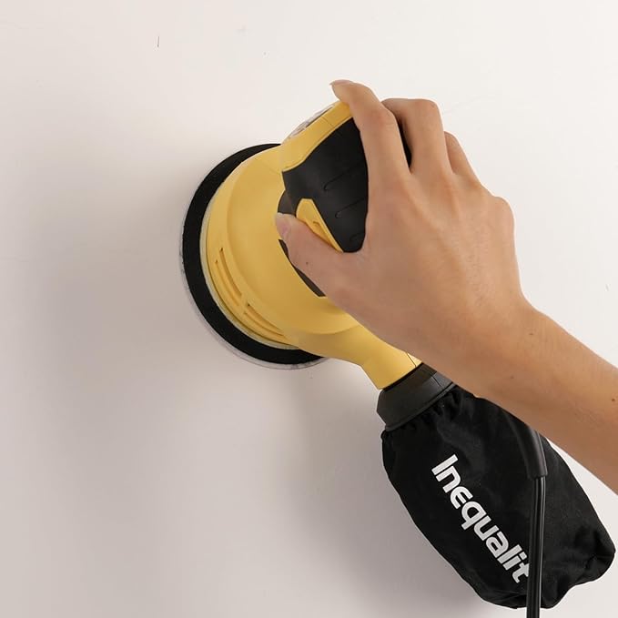 Random Orbital Sander, 2.4Amp 5-Inch Corded Palm Sander, Max 13000 OPM Electric Drywall Sander with 6 Variable Speed, 15Pcs Sandpapers and Dust Bag for Woodworking Sanding Polishing