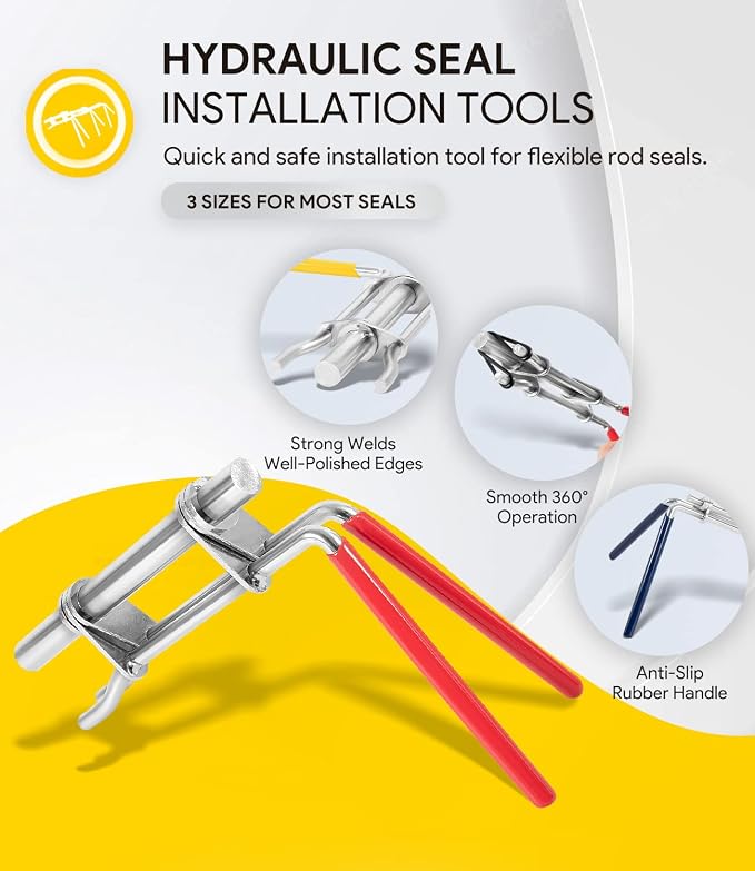3 Pack Hydraulic Seal Installation Tools & 1266 Adjustable Gland Nut Wrench & 7463 Small Universal Gland Wrench, Hydraulic Cylinder Spanner Wrench Piston Repair Seal Kit, Farm & Construction Equipment