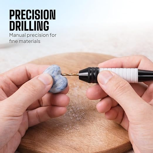 Micro Drill Bits Set with Pin Vise | Small Hand Drill - Pin Vise Hand Drill Manual, PCB Mini Bits for Resin Beads Polymer Clay | DYI Jewelry Making, set