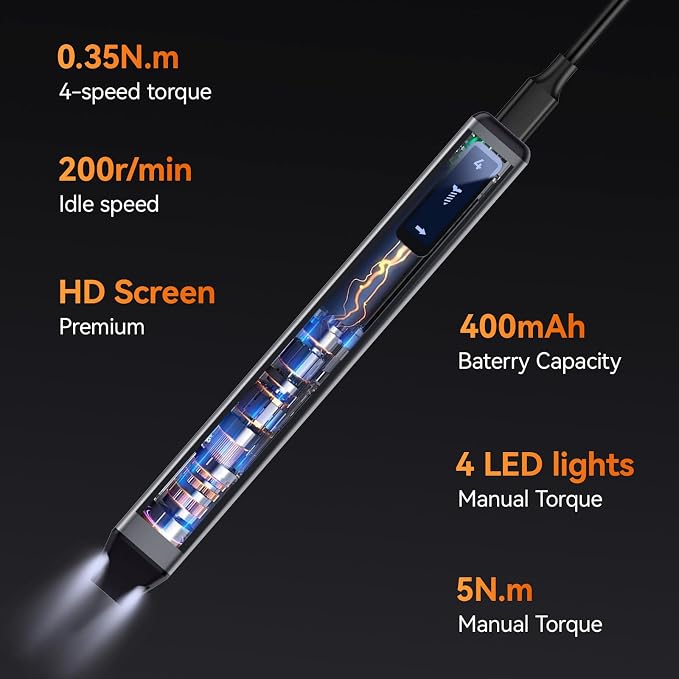 UF-TOOLS Mini Electric Screwdriver, 83 in 1 Cordless Rechargeable Small Power Screwdriver Set with 71 Bits, Led Light and Magnetic Mat, Professional Repair Tool for Phone Camera Laptop PC, Orange
