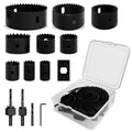 14PCS Hole Saw Kit (3/4" to 3"|19-76mm) with Mandrel & Accessories Cutter for Soft Wood, PVC Board & Home Projects