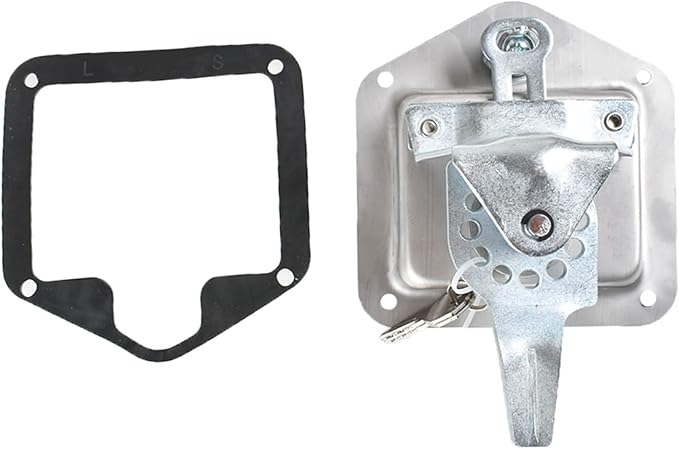 munirater 4-Pieces Rv Door Tool Box La-tch and Lock & Gasket T-Handle & Keys 304 Stainless Steel T-Handle Lock Highly Polished