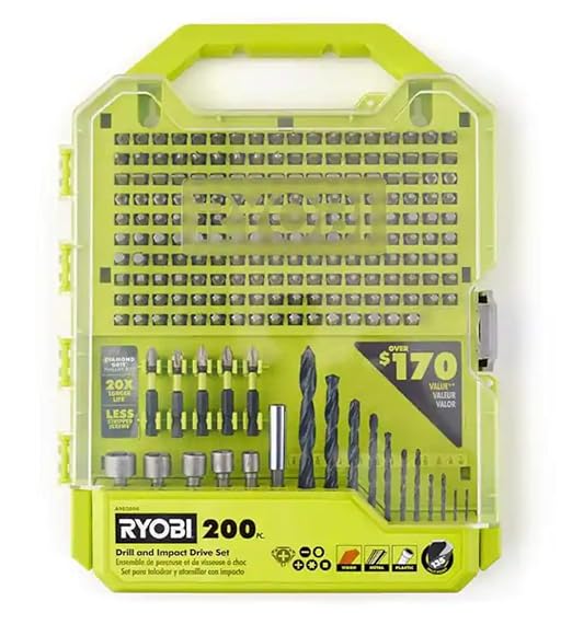 RYOBI 200 Piece Drill and Impact Drive Set
