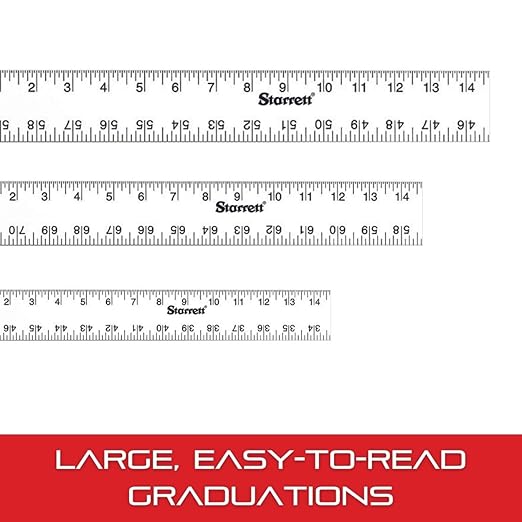 Starrett Straight Edge Aluminum Rule - Ideal for Schools, Shops, Metal and Wood Workers - 96" Length, 2" Width, .125" Thickness, 1/8", 1/16" English - ASE-96