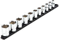 TEKTON 1/2 Inch Drive 6-Point Socket Set, 11-Piece | SHD92101 | (3/8 - 1 in.), Shallow, Socket Rail