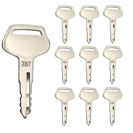 Ignition Keys #787 with Key Chain TR261434 Compatible with Komatsu Excavator Dozer Loader Kalmar Dressta Sakai Models 2019 (787)