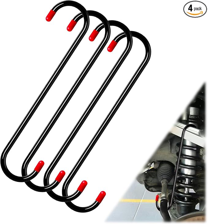 BFXM 4PCS Brake Caliper Hanger Caliper Hangers Hooks with Rubber Tips, Durable Steel, Rust-Proof Automotive Tools for Braking, Axle, Suspension, Herramientas para Extensión de Frenos