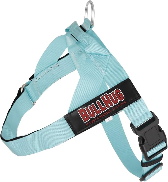 Adjustable Dog Harness– No Pull, No Choke – for English Bulldogs, French Bulldogs, Pugs & Broad-Chested Breeds – Easy, Safe Walks (Tiff Blue, Large)