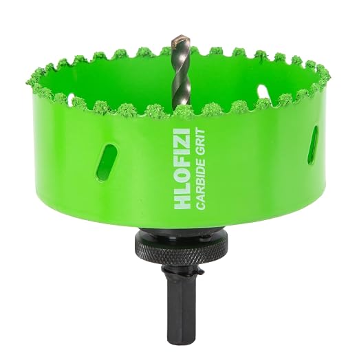 4-1/4" Carbide Grit Hole Saw for 4 Inch Recessed Lights, Cut Through Stucco, Ceiling Old Plaster, Drywall, Cement Board, Sheetrock with 1-1/2" Depth, Up to 3X Longer Life