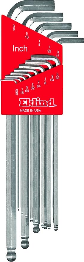 EKLIND 17322 Bright Ball-Hex L-Key Allen Wrench Combo- Extra Long Inch/MM (2 Sets 22pc)