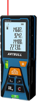 Laser Distance Meter Digital Laser Measuring Tool with LCD Backlit Display, Area Volume Pythagorean, ±2mm Accuracy, Class II, Electronic Tape Measure for DIY Construction – AAA Battery Powered
