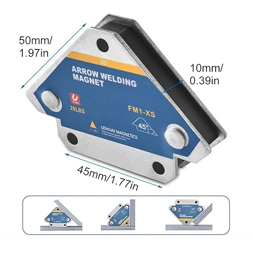 Arrow Welding Magnet, Purple, Metal Construction, 28 LBS Holding Capacity, Multi-Angle Positioning Tool for Welding