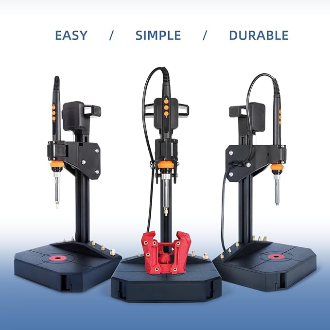 Vertical Heat Set Insert Tool Pressing Machine with 90W Soldering Iron, Heat Set Tips M2-M8, 30PCS Brass Nuts Threaded Inserts for 3D Printed Part