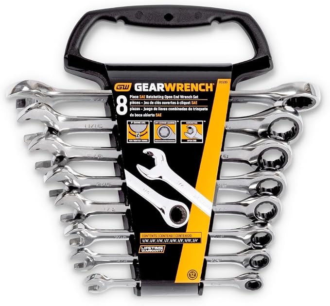 GEARWRENCH 8 Pc 72T Open End Ratcheting Combination SAE Wrench Set | 85599