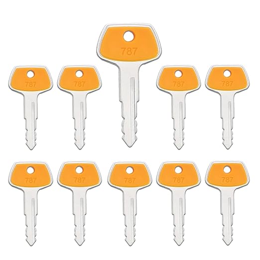 787 Komatsu TR261434 Multi-Purpose Heavy Equipment Key for Excavators, Dozers, Loaders and Backhoes, Pack of 10